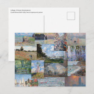 Carte Postale Claude Monet - Patchwork de chefs-d'œuvre