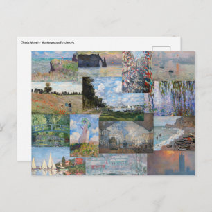 Carte Postale Claude Monet - Patchwork de chefs-d'oeuvre