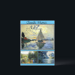 Carte Postale Claude Monet peinture célèbre<br><div class="desc">Tableaux célèbres de Claude Monet : Bateau à voile au Petit Gennevilliers,  Roses dans le Jardin de Montgeron,  et bras de la Seine à Giverny.</div>