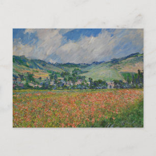 Carte Postale Claude Monet Peinture, Champ de coquelicots à Give
