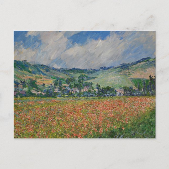 Carte Postale Claude Monet Peinture, Champ de coquelicots à Give (Devant)