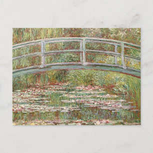 Carte Postale Claude Monet - Pont sur un étang de nappes d'eau