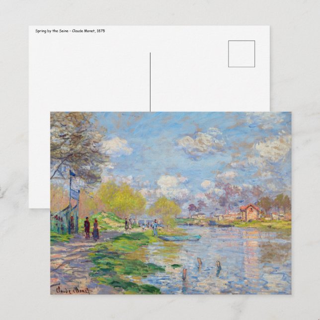 Carte Postale Claude Monet - Printemps de la Seine (Devant / Derrière)