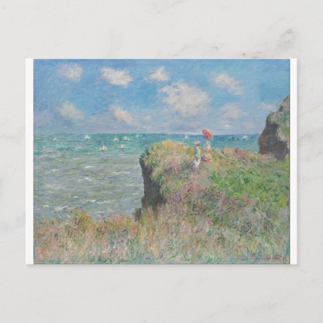 Carte Postale Claude Monet - Promenade Cliff à Pourville (Devant)