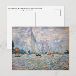 Carte Postale Claude Monet - Régate de bateaux à Argenteuil