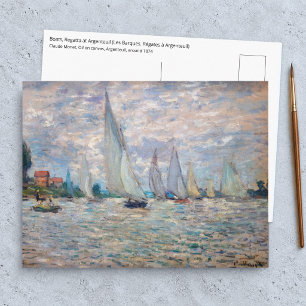 Carte Postale Claude Monet - Régate de bateaux à Argenteuil