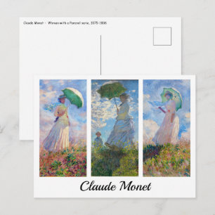 Carte Postale Claude Monet -  Série de la Femme avec un parasol