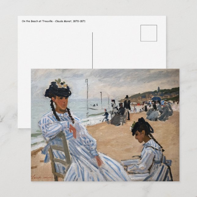 Carte Postale Claude Monet - Sur la Plage à Trouville (Devant / Derrière)