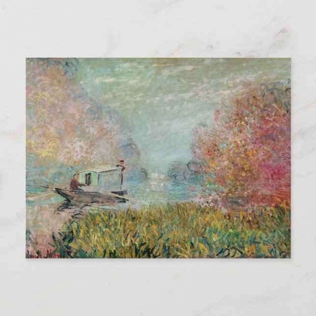 Carte Postale Claude Monet | The Boat Studio on the Seine, 1875 (Devant)
