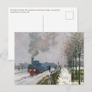 Carte Postale Claude Monet - Train dans la neige / La locomotive