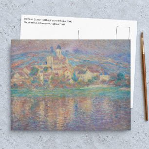 Carte Postale Claude Monet - Vetheuil, Coucher de soleil