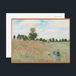 Carte Postale Claude Monet vintage Spring<br><div class="desc">Claude Monet Le Champ de Pavot près d'Argenteuil (1873) célèbre peinture. Une ancienne carte de voeux vintage est personnalisable. Ajoutez du texte ou modifiez la couleur de l'arrière - plan si vous le souhaitez.</div>