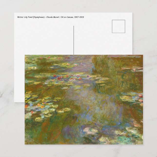Carte Postale Claude Monet - Water Lily Pond 1917 (Devant / Derrière)