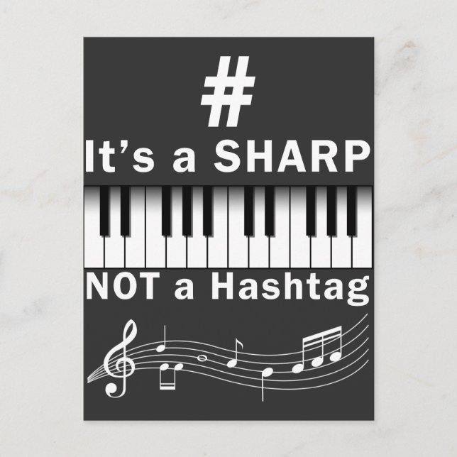 Carte Postale Clavier de musicien de piano de Sharp not Hashtag (Devant)