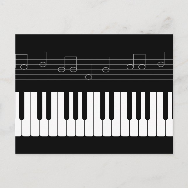 Carte Postale Clavier de piano (Devant)