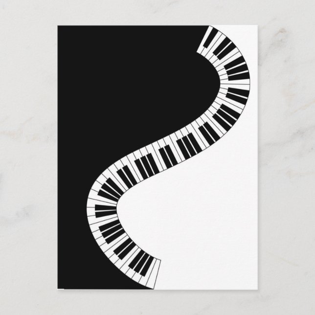 Carte Postale Clavier de piano courbe (Devant)