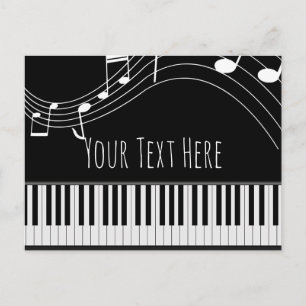 Carte Postale Clavier de piano et notes musicales