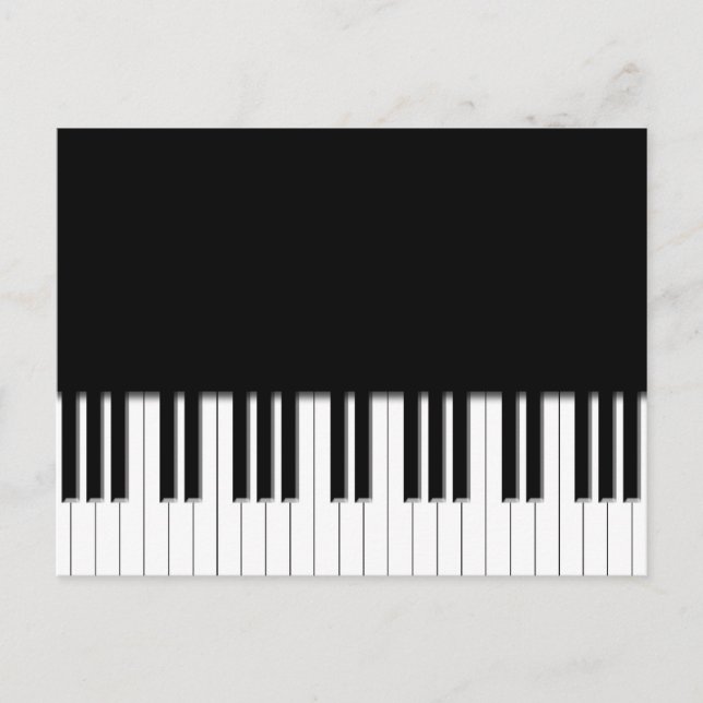 Carte postale - Clavier de piano noir blanc (Devant)