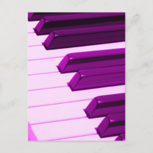 Carte Postale Clavier De Piano Ou D'Organe Rose Fusha