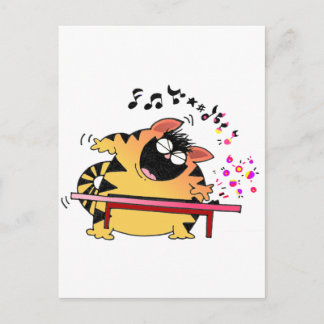Carte Postale Clavier Fat Cat Play