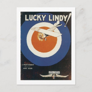Carte Postale Clavier Vintage Lucky Lindy