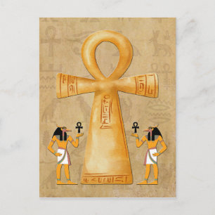 Carte Postale Clé Ankh de la vie sur hiéroglyphe