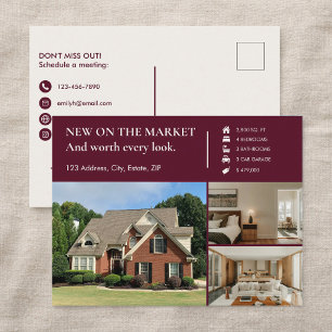 Carte Postale Clé Classique Juste Mise en Vente Agent Immobilier