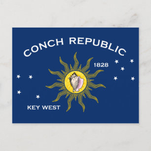 Carte Postale Clé de drapeau de la République de Conch Ouest Flo