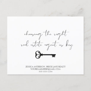 Carte Postale Clé immobilière professionnelle promotionnelle