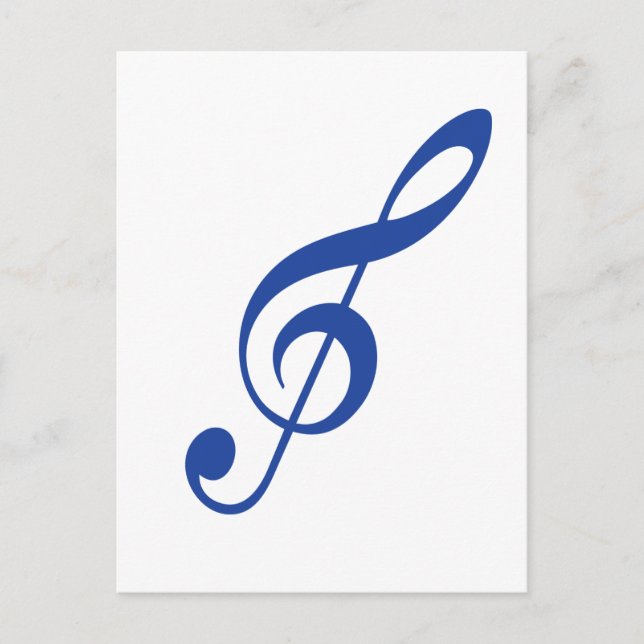 Carte Postale Clé violon bleu (Devant)