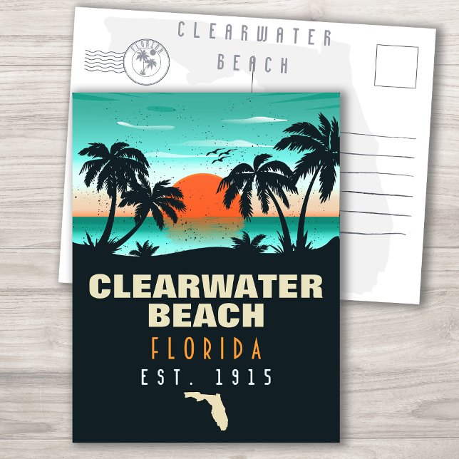 Carte Postale Clearwater Beach Floride Rétro Sunset Souvenirs (Créateur téléchargé)
