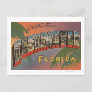 Carte Postale Clearwater, Floride - Scènes de grandes lettres