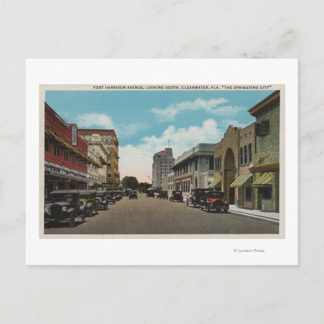 Carte Postale Clearwater, Floride - Vue sud de Ft. Harrison (Devant)