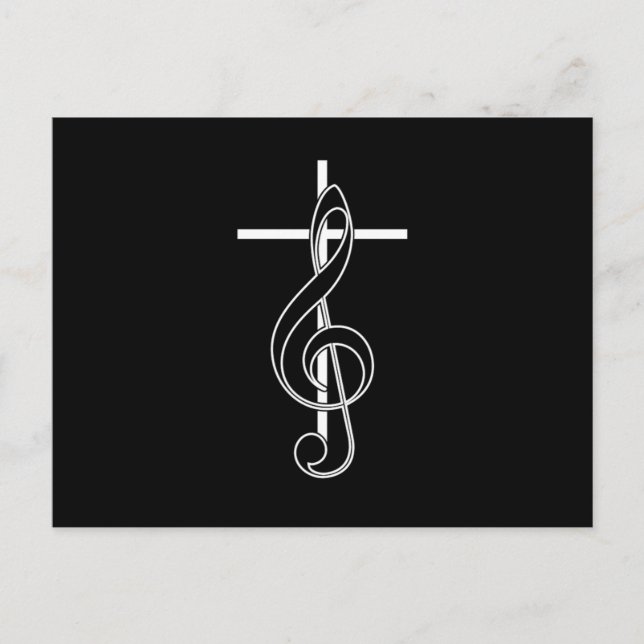 Carte Postale Clef Cross Church Choir Chorus Choral Music Cadeau (Devant)