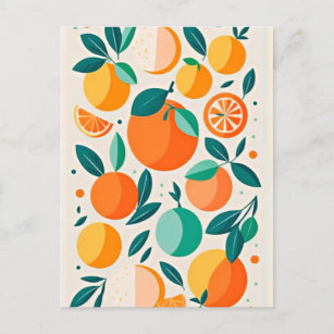 Carte Postale Clementine mandarine