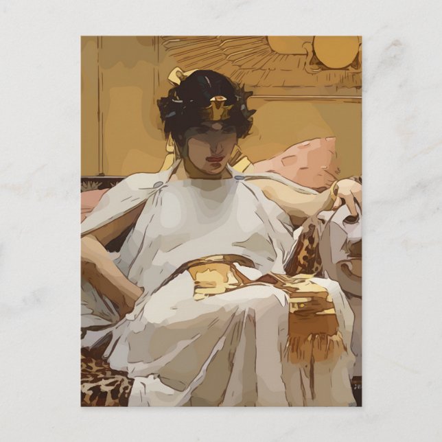 Carte Postale Cleopatra Waterhouse Art Vectorisé (Devant)