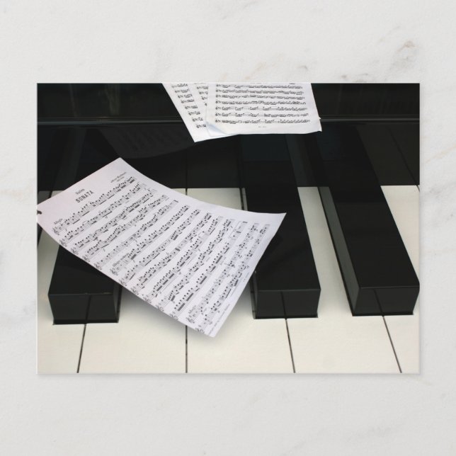 Carte Postale Clés de piano avec musique (Devant)