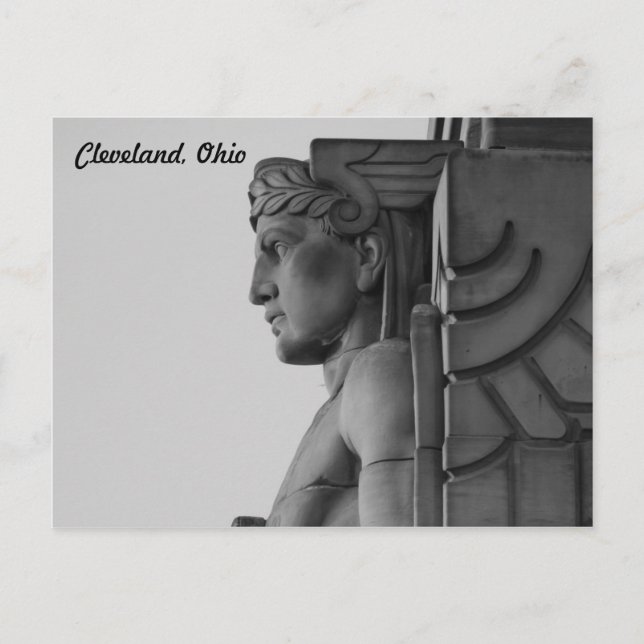Carte postale Cleveland OH Bridge Guardian (B & W) (Devant)