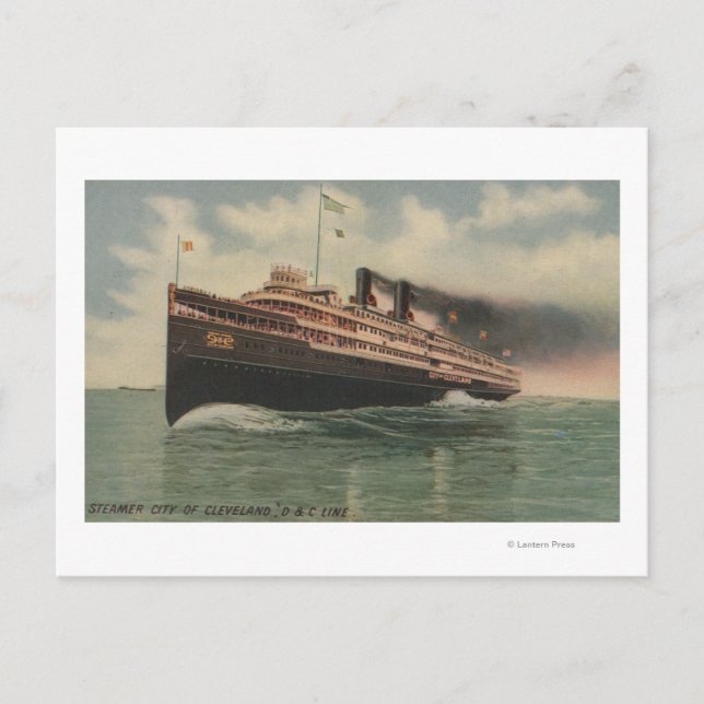 Carte Postale Cleveland, OH - Steamer City de Cleveland (Devant)