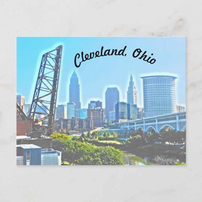 Carte postale Cleveland, Ohio Blue Riverview (Devant)