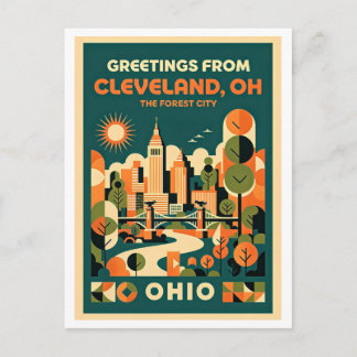 Carte Postale Cleveland Ohio Forest City Voyage Rétro