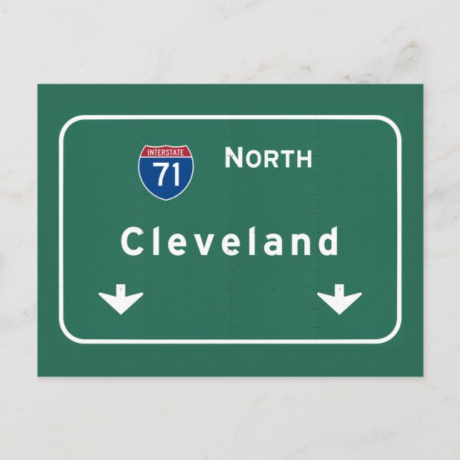 Carte Postale Cleveland Ohio oh Interstate Highway Freeway : (Devant)