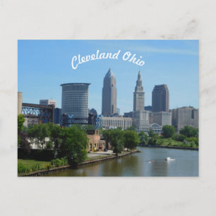 Carte Postale Cleveland, Ohio River Skyline Postcard (Curve)