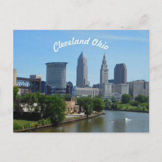 Carte Postale Cleveland, Ohio River Skyline Postcard (Curve)