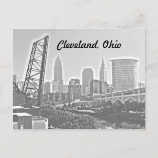 Carte postale Cleveland, Ohio Riverview BW