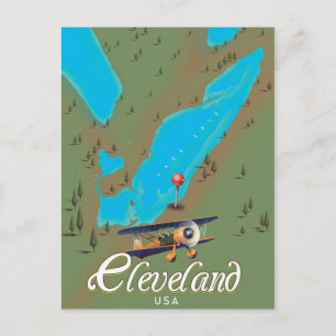 Carte Postale Cleveland, Ohio vintage Travel poster art