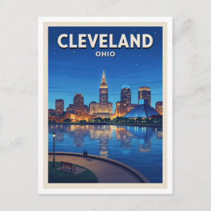 Carte Postale Cleveland panorama et front de lac Érié Ohio