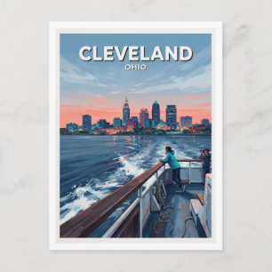 Carte Postale Cleveland skyline vu depuis le lac Érié Ohio Cadea