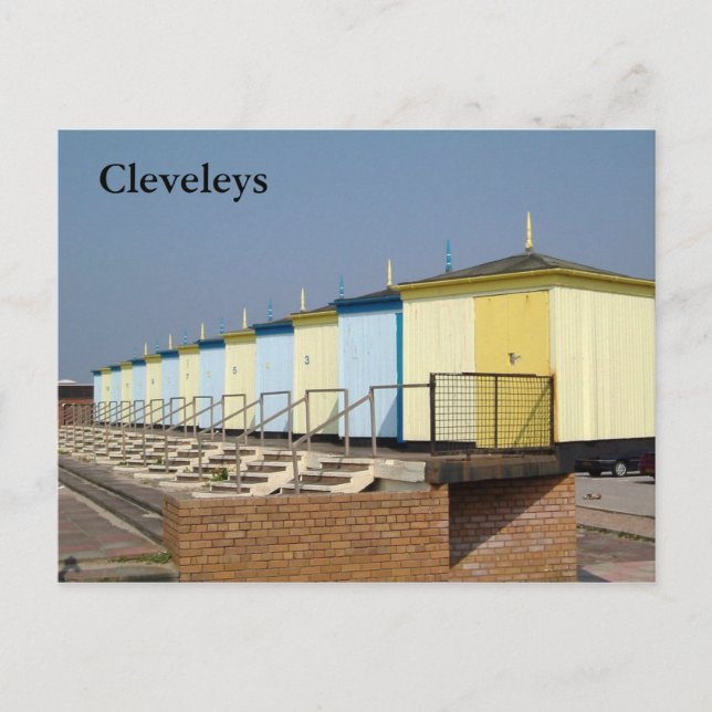 Carte Postale Cleveleys Beach Huts (Devant)