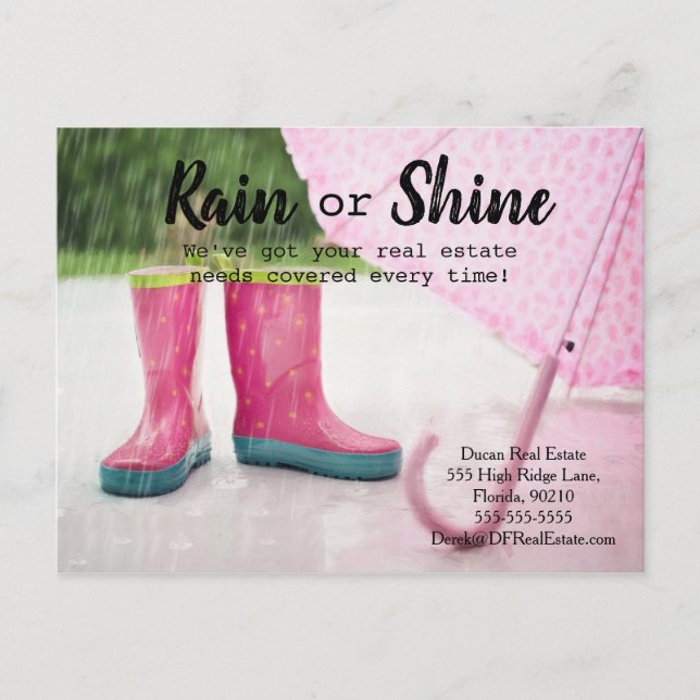 Carte Postale Clientèle pluie référencement immobilier vente (Devant)